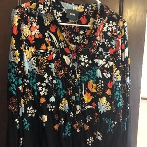 Maeve Black Floral Blouse